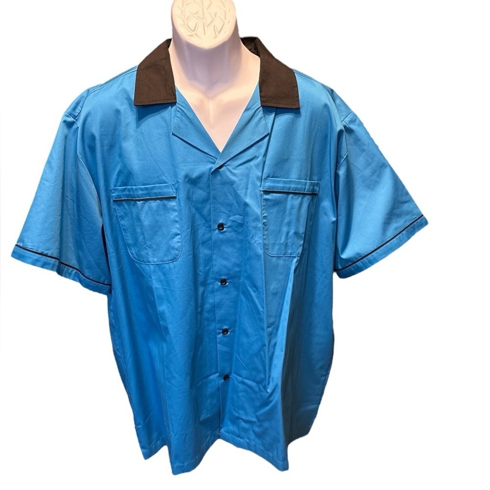 Hilton Bowling Retro GM Legend Revere Collar Button Down Bowling Shirt, Size XL
